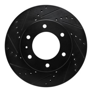 Ford Ranger Brake Rotor (1) - Front Left - R1 Concepts - Drilled & Slotted - Black - `13-`17